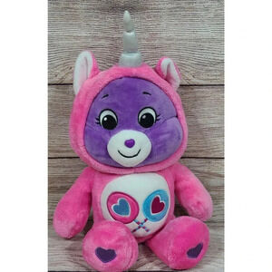 Basic Fun Care Bear Plush Share Bear Stuffed Animal Pink Unicorn Hoodie 12" 2021